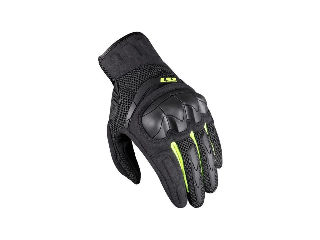 LS2 Kubra Motorrad Handschuhe, anthrazit/neon-gelb, 2XL