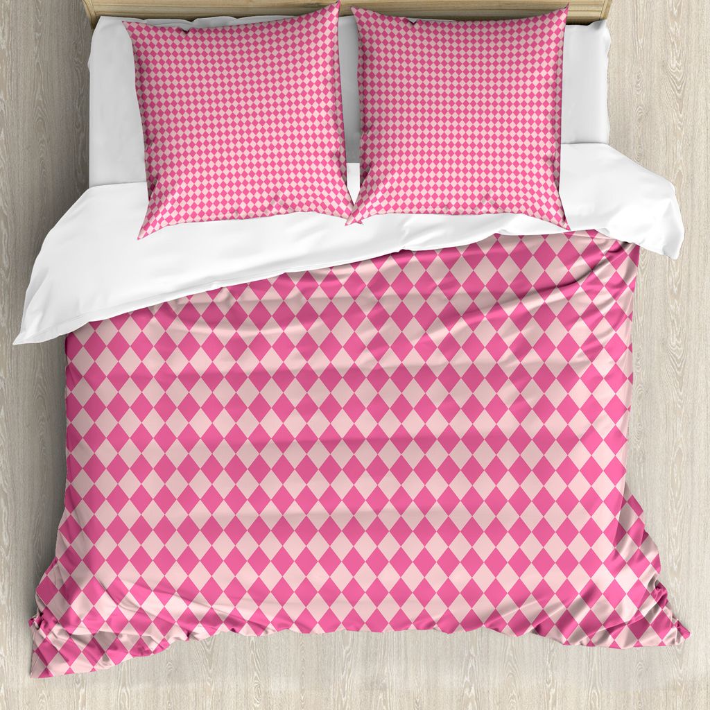 ABAKUHAUS geometrische Rhombus Bettbezug Set für Einzelbetten, Feminine Argyle, Milbensicher Allergiker geeignet mit Kissenbezug, 200 cm x 200 cm ...