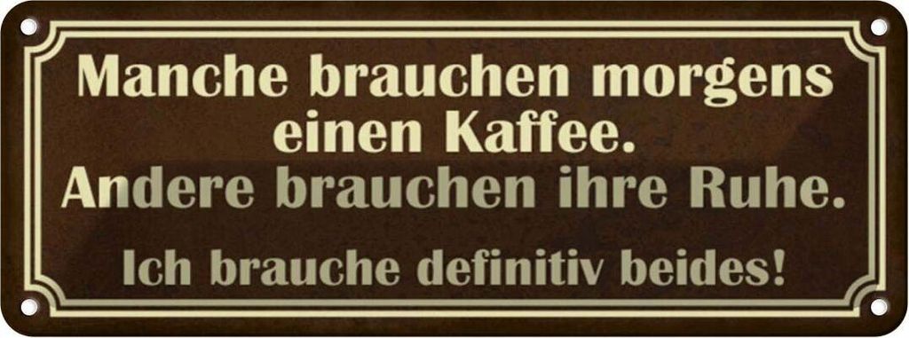 vianmo Blechschild 10x27 cm manche brauchen morgens Kaffee Essen Trinken
