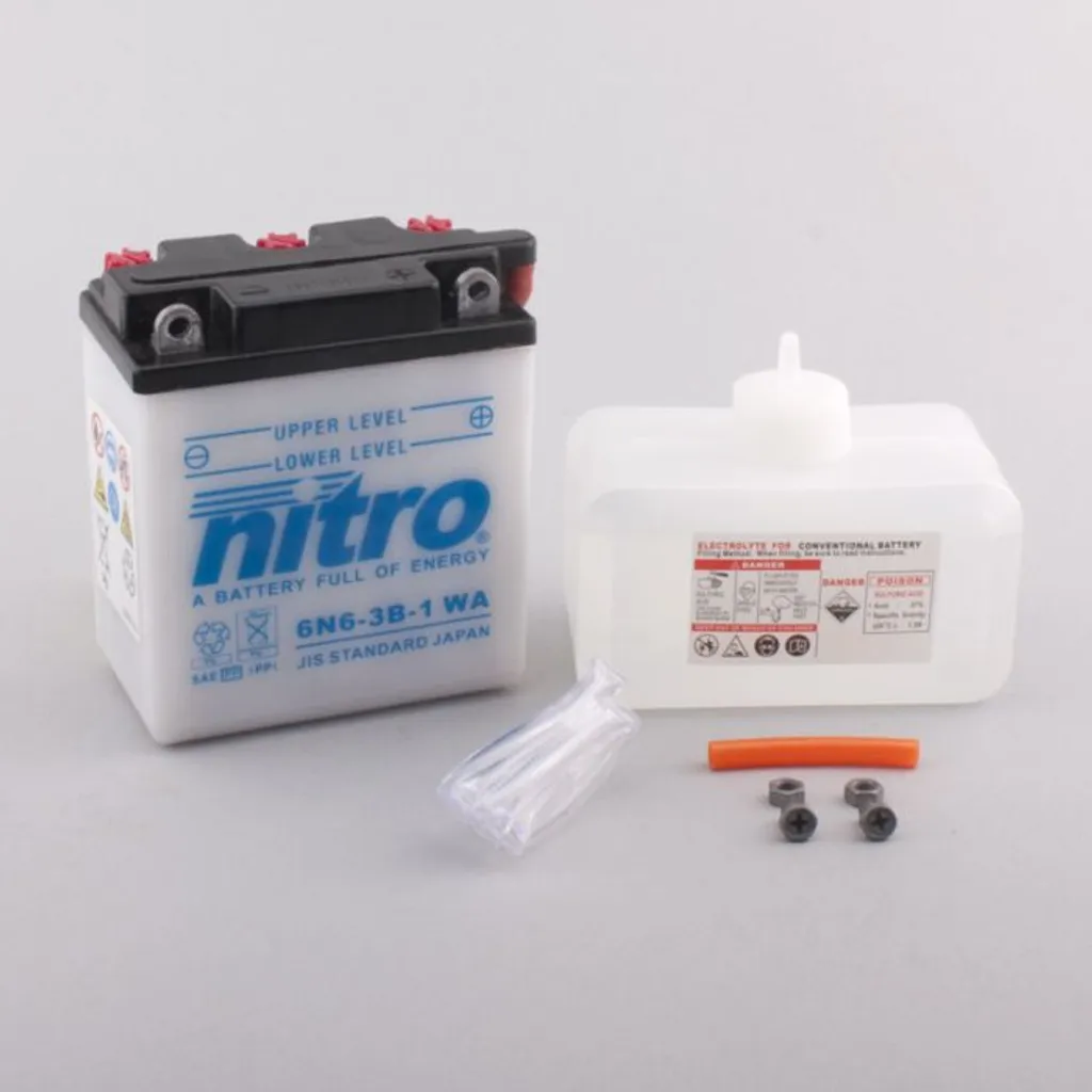 Batterie Nitro 6N6-3B-1 6A 6V : Batterie Plomb Moto et Scooter Ancien