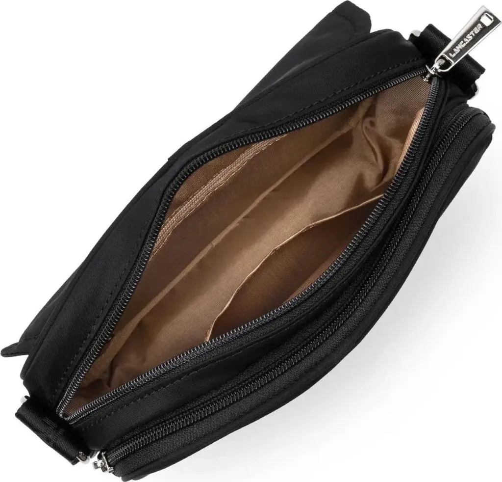 Lancaster Basic Vita M Noir - Gibecière Légère en Microfibre et Cuir - 3