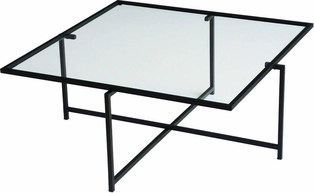 Dmora Couchtisch Dabih 85x85x35 cm Schwarz, Quadratisch