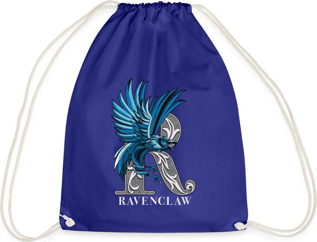 Spreadshirt Harry Potter Ravenclaw Silver Monochrom Turnbeutel, One size, Königsblau