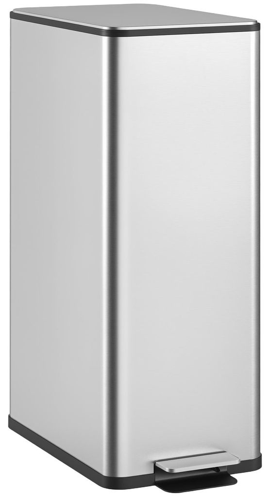 Mš¹lleimer 20L. Soft-Close-Deckel. Deodorant-Fach. Fingerabdrucksicher. Edelstahl. Silber