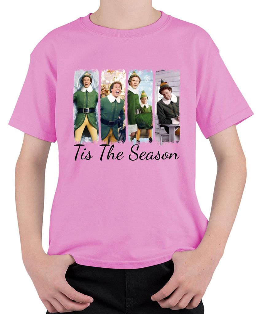 Tis The Season Buddy Elf Weihnachten lustig Geschenk Retro Film Uni Kinder T-Shirt, Pink, 116