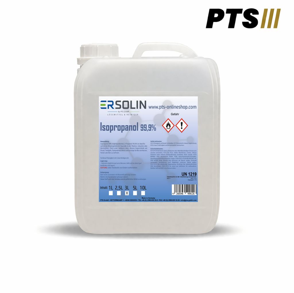 Isopropanol 99,9% 3L Ergiebig IPA Entfetter Reiniger Produktbild 