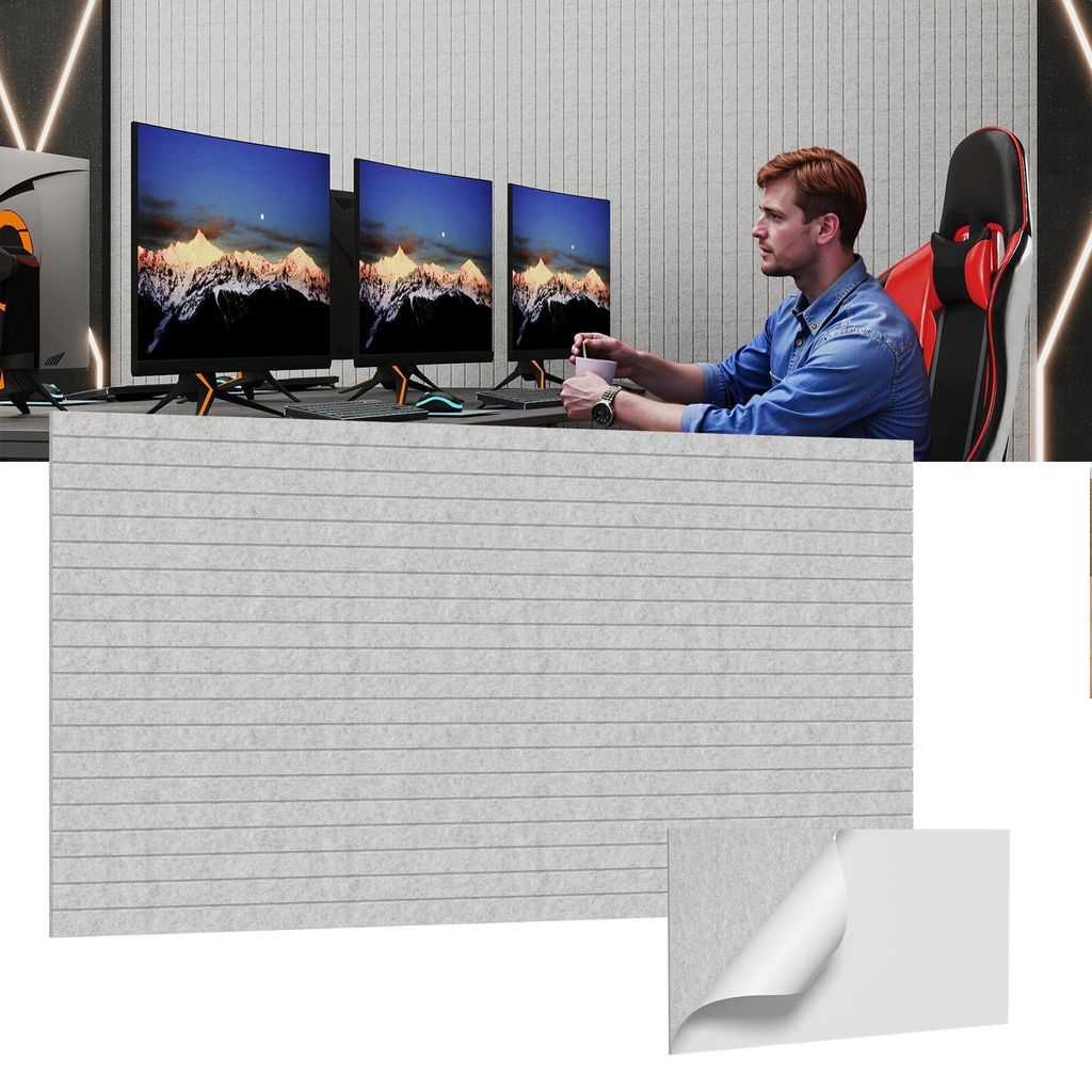 XINZI Obdĺžnikové akustické panely 120x60 cm, svetlosivá Obrázok produktu 
