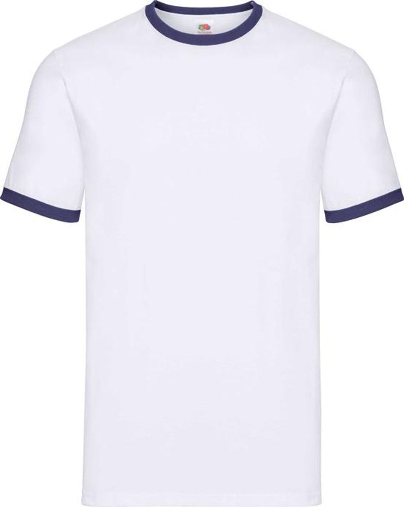 Herren-T-Shirt, Kurzarm - FOL RINGER T - white/navy - Größe S