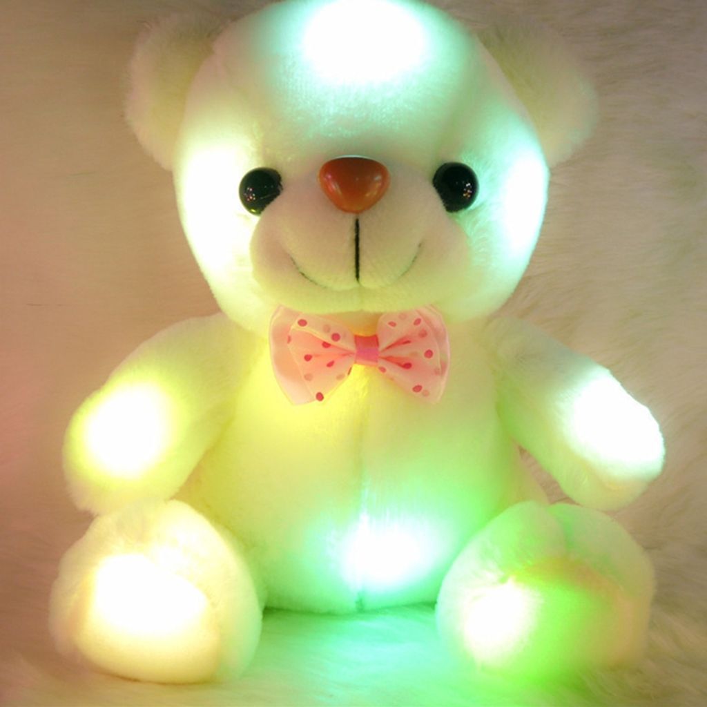 Niedliche LED Teddybär Plüsch leuchtende gefüllte Riesen Stofftier 