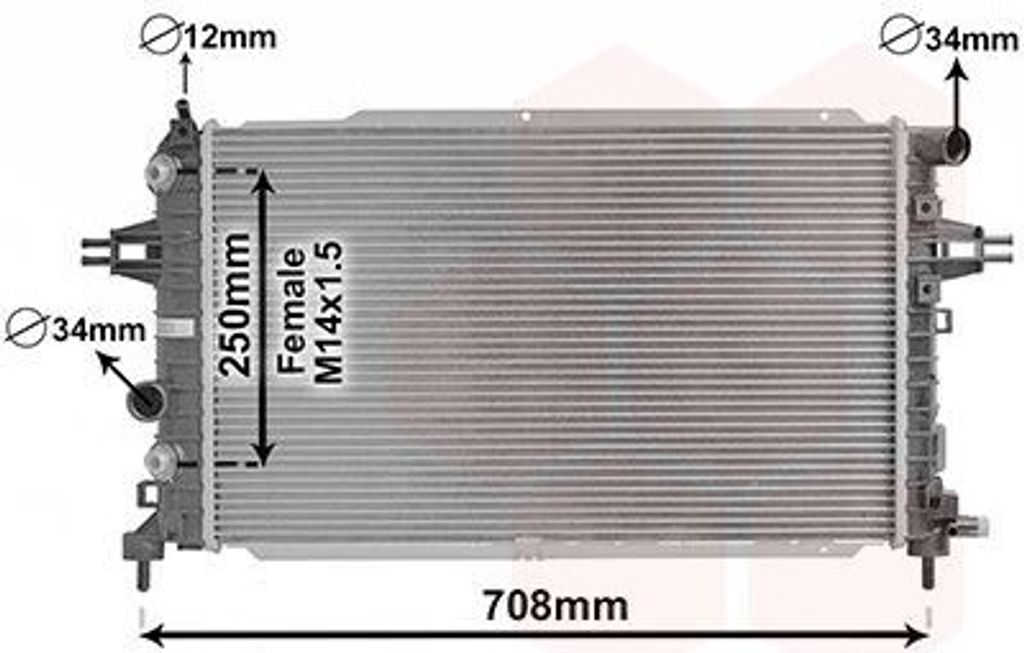 VAN WEZEL 37002625 Kühler Wasserkühler Motorkühler für OPEL ZAFIRA B (A05)