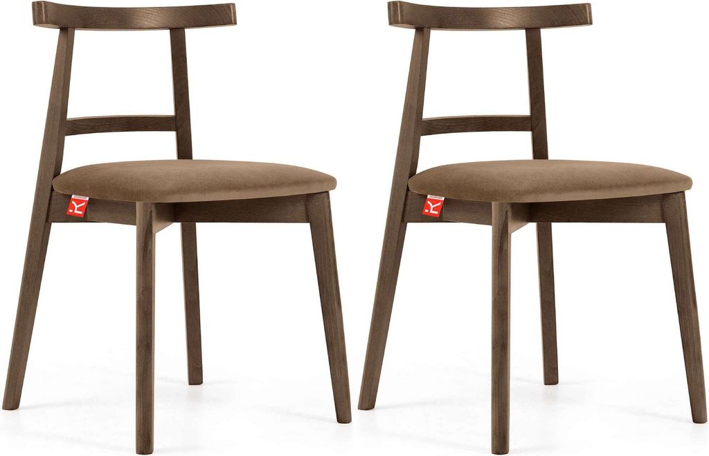 KONSIMO Esstischstühle 2 St "LILIO", Beige, Buchenholz, Vintage, 47x76,5x45cm