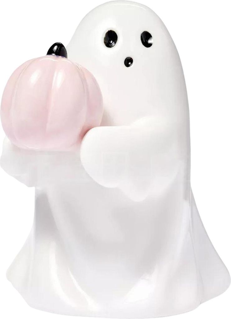 Halloween-Geisterfigur, süßer kleiner Geist mit Fledermaus/rosa Kürbis-Statue, Tischdekoration aus Kunstharz für Bücherregal, Schlafzimmer, He...