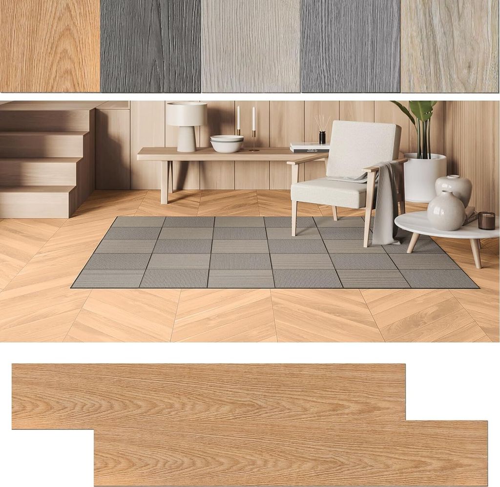 ACXIN PVC Bodenbelag Selbstklebend, Vinylboden Holz-Optik, 91,44 x 15,24 x 0,2 cm, 2,5m² 18 Stück, Laminat Klebefliesen Boden Laminatboden(Warm Oak)