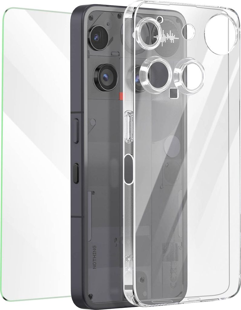 Mayaxess, 2-in-1 Schutzset: Hülle + gehärtete Glas-Folie für Nothing Phone 3, Transparent