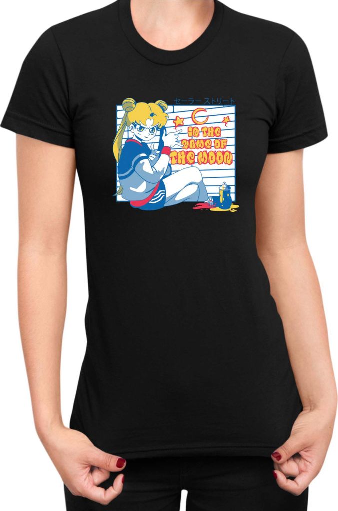 Damen T-Shirt Japan Manga Anime Comics Animation Sailor Anime Manga Moon 12, Lady S / Schwarz