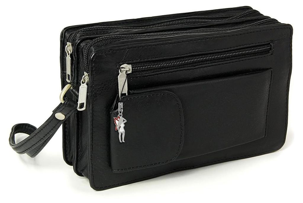 DrachenLeder Sac à main en cuir pour homme noir 20x12x7 Image du produit 