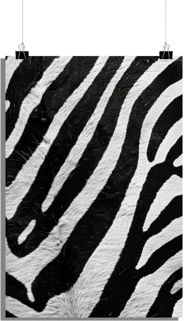 Streifen Poster - Schwarz-Weiß Poster - Fell Poster - Minimalistisches Poster - 51x71cm - Perfekt zum Einrahmen
