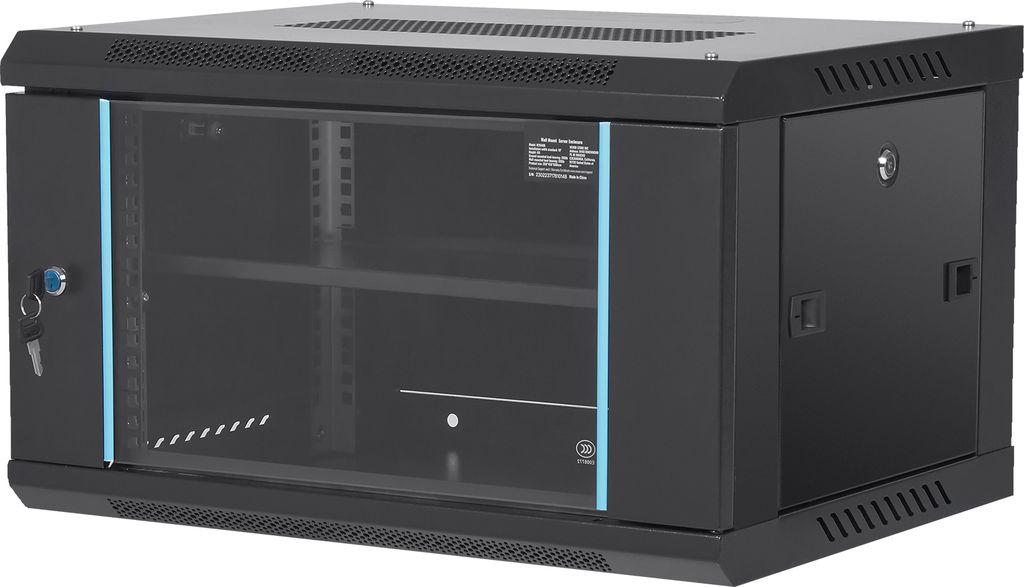 SucceBuy 6U Netzwerk-Serverschrank zur Wandmontage, 15,5 Zoll tief, Server-Rack-Gehäuse, 200 lbs Tragfähigkeit, abschließbare Glastür, für IT/A/V