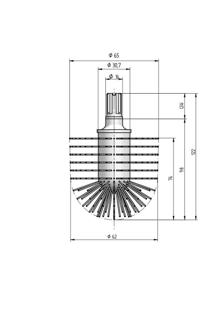Bürstenking WC Ersatzbürstenkopf, 65 mm, Produktbild 7