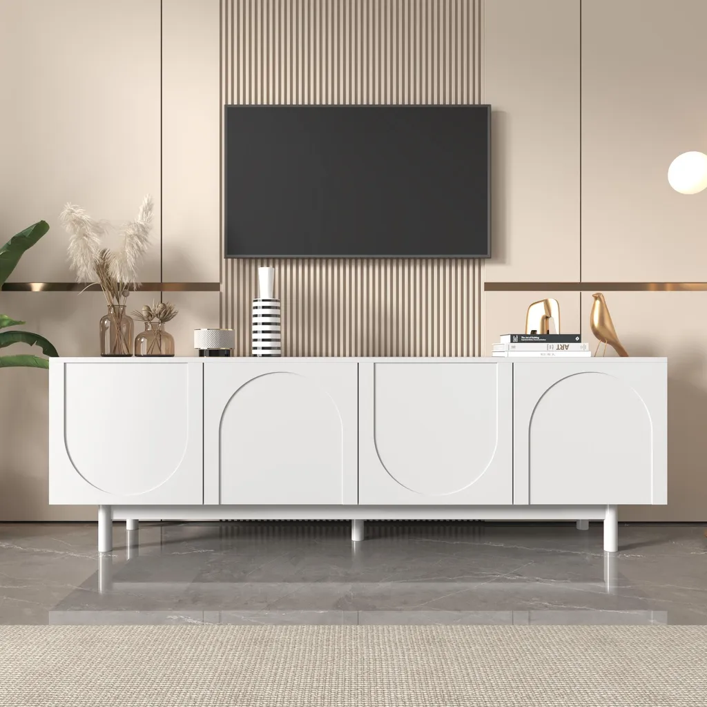 Meuble TV blanc 175 cm : finissez-en avec le désordre de votre salon