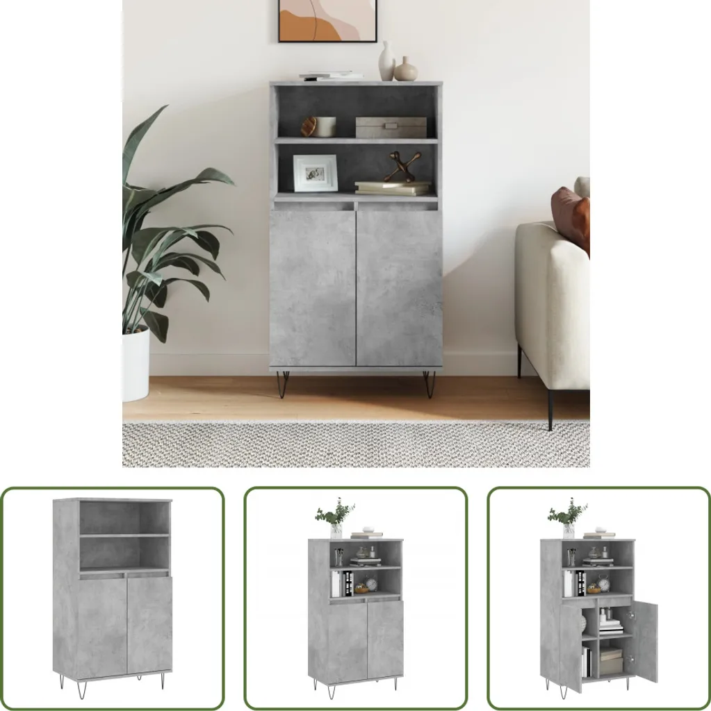 Mobile Credenza Salotto Grigio Cemento 60x36x110 cm | Offerta Online