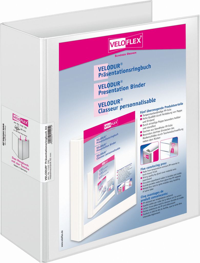 Raccoglitore ad anelli Veloflex VELODUR A4 bianco a 2 Immagine del prodotto 