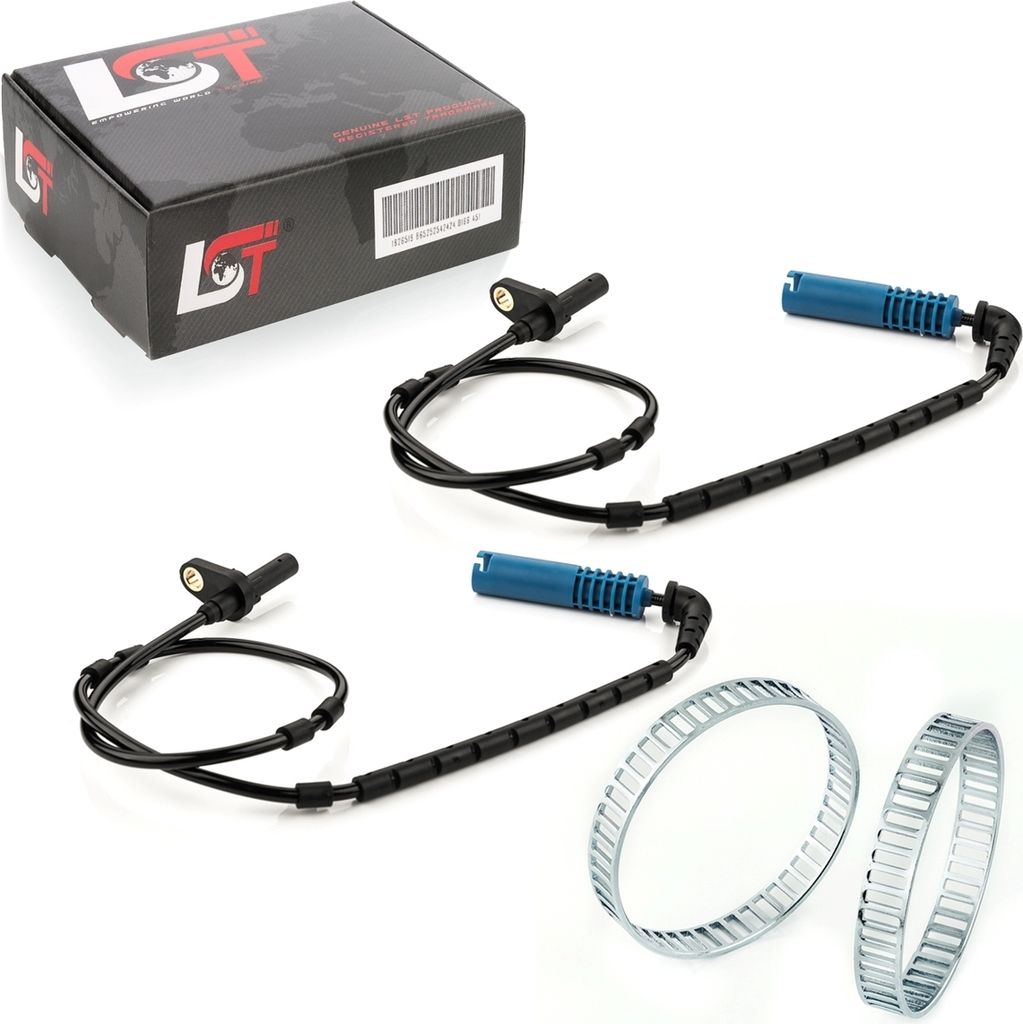 2x ABS-Sensor und ABS-Ring Set Hinterachse 48 Löcher für BMW X3 E83