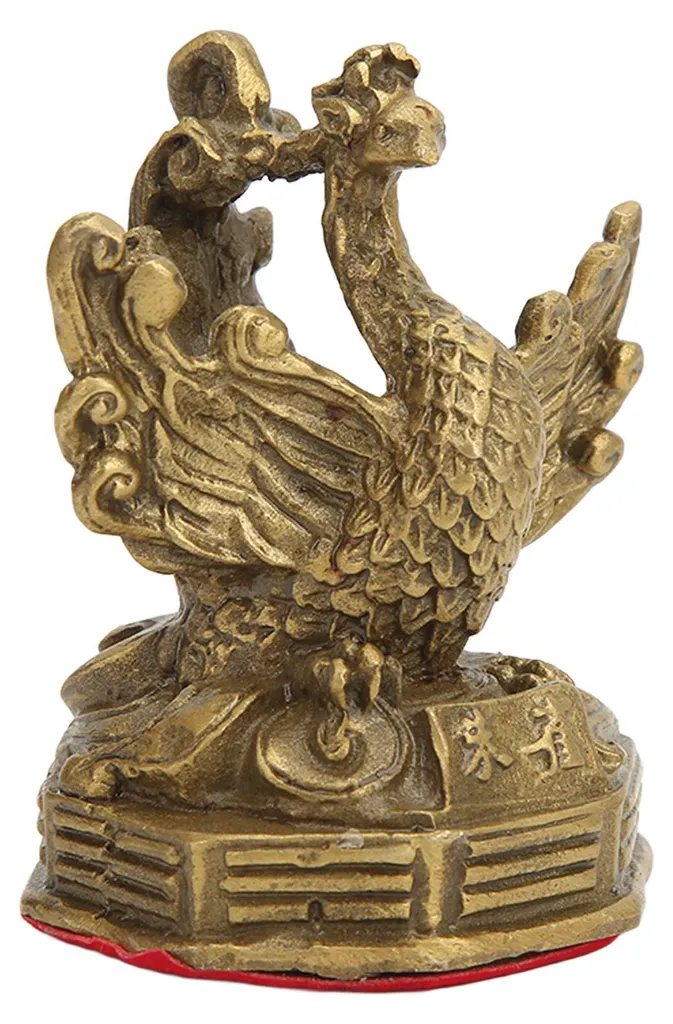 Statue de phénix en laiton haute dureté, figurine déco de collection 25cm - 5
