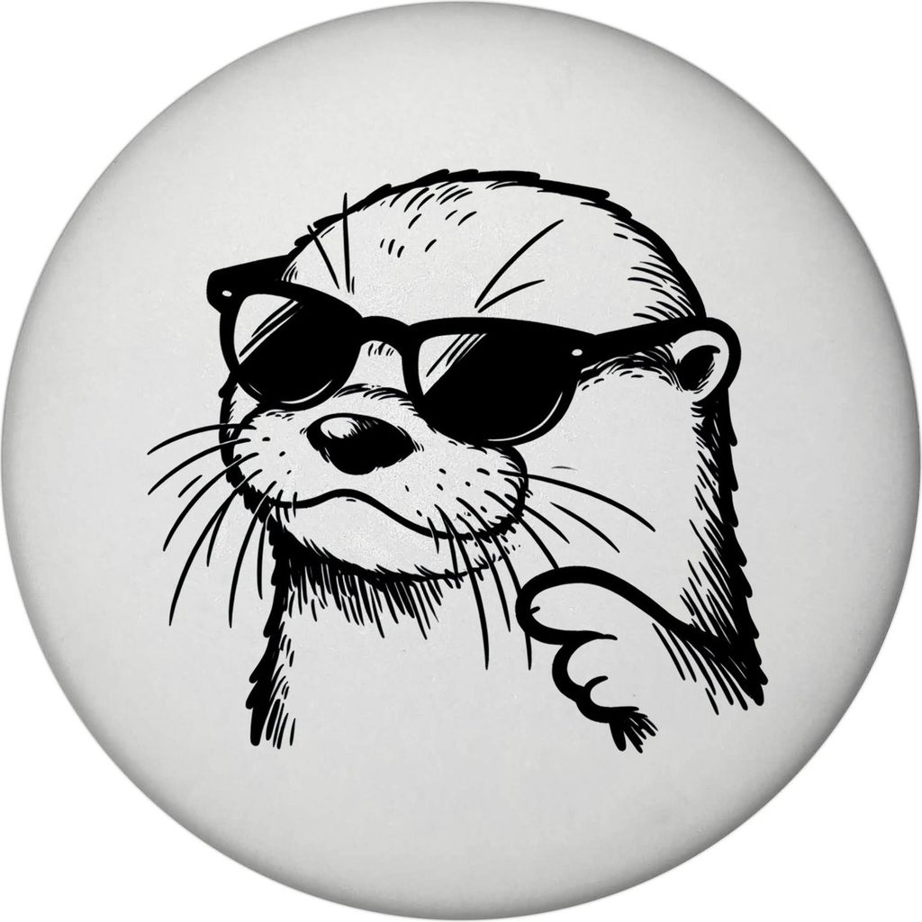 Cooler Otter mit Sonnenbrille Magnet rund rund