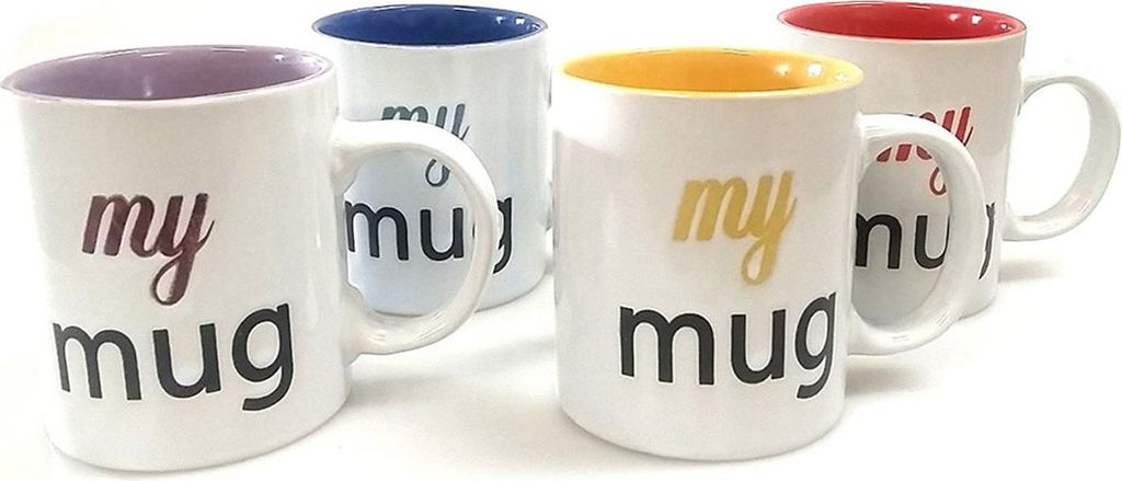 049 Kaffeetassen 4 er Set smy Mug rot gelb blau lila