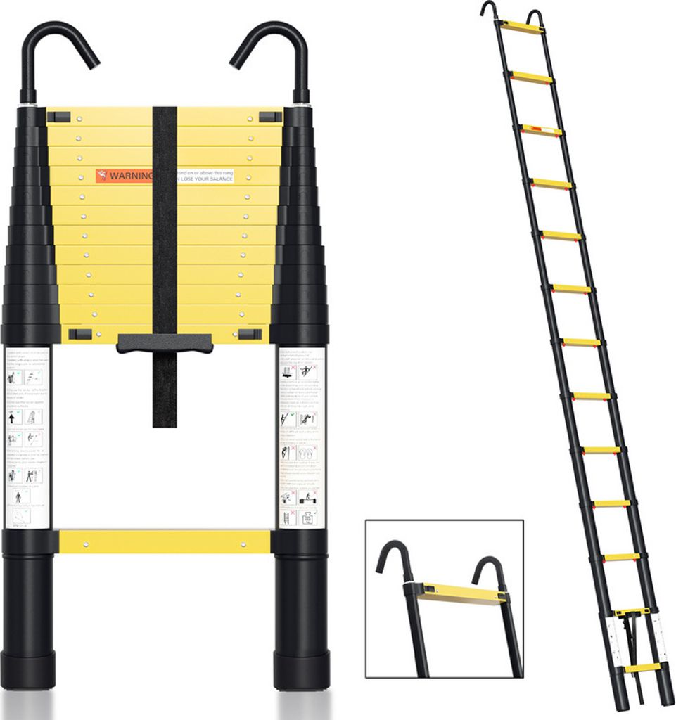 Yakimz Teleskopický rebrík Skladací rebrík Stabilný Obrázok produktu 1