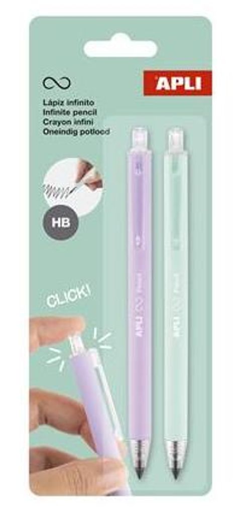 Nekonečná mechanická ceruzka APLI, fialová/zelená, 2 ks