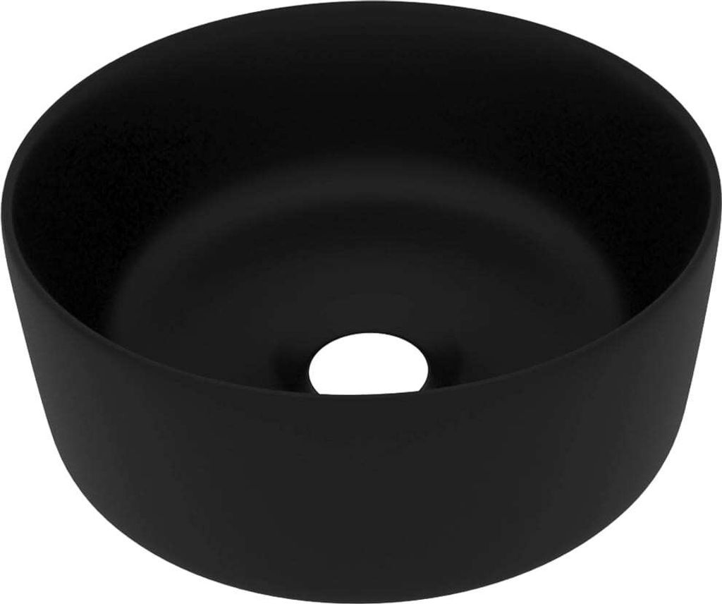 s Waschbecken Rund Matt Schwarz 40x15 cm Keramik