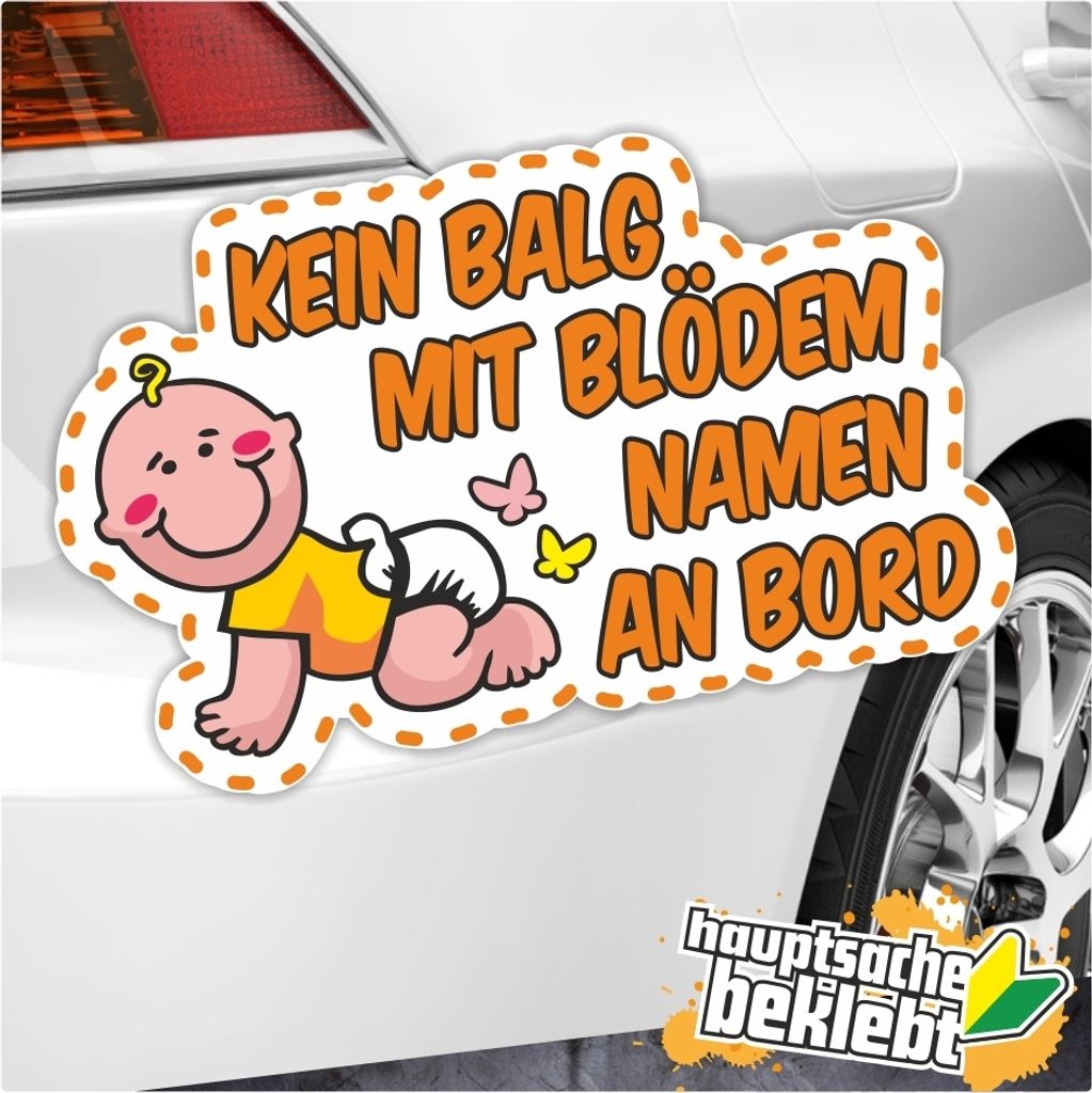 Kiwistar - Autoaufkleber - Kein Balg an Bord Aufkleber - 5 x 3 cm - für Auto, Laptop, Fahrrad, LKW, Motorrad Aufkleber mehrfarbig Sticker Decal