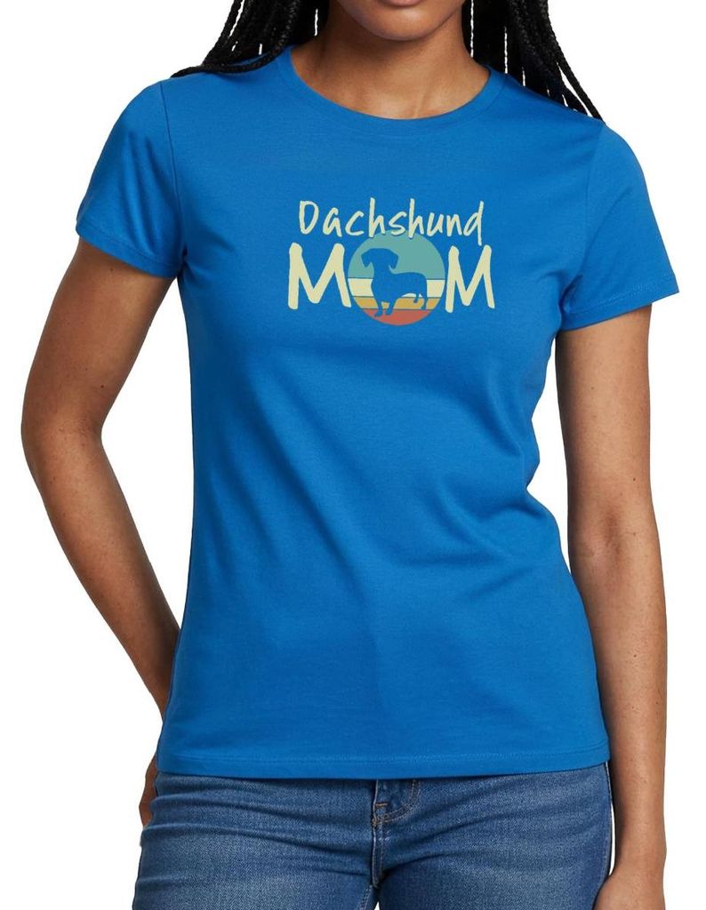 Spreadshirt Dachshund Mom | Dackel Mama Frauen T-Shirt, L, Royalblau