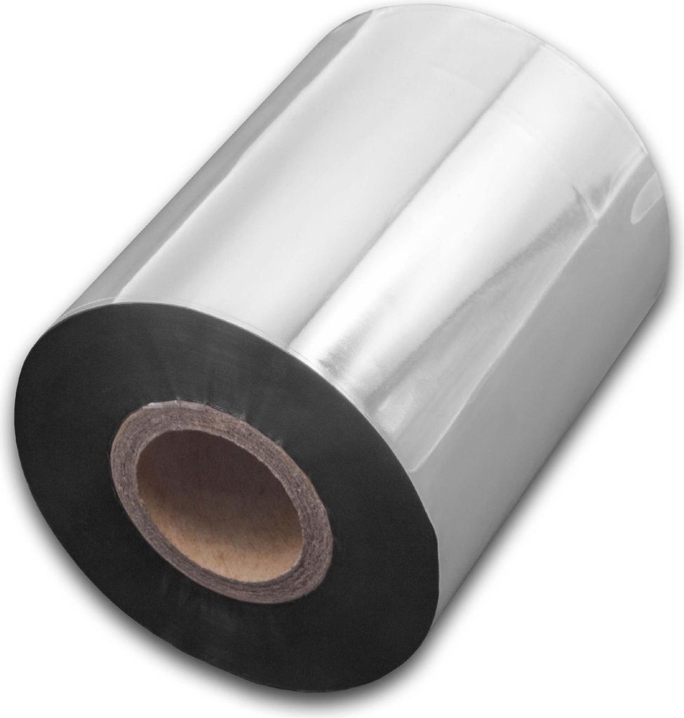 vhbw Thermotransfer-Band kompatibel mit Bixolon Samsung SLP-TX403, SLP-TX400 Drucker Etikettendrucker, Wischfest, 80 mm x 300 m, Wachs Harz Schwarz