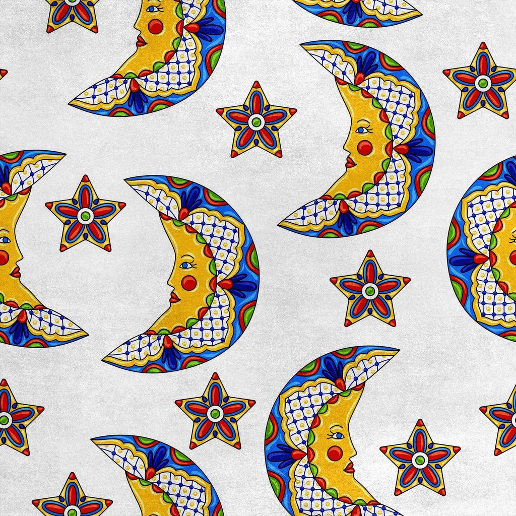 Royal Samt Stoff Polyester Zum Nähen - Motiv Mond und Sterne