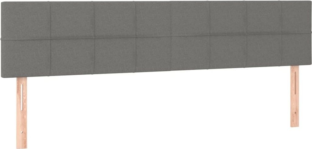 Kopfteile 2 Stk. Dunkelgrau 80x5x78/88 cm Stoff