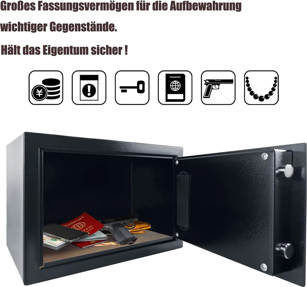 Petit Coffre-fort de Meuble à Code Digital et Clé pour Maison et Bureau