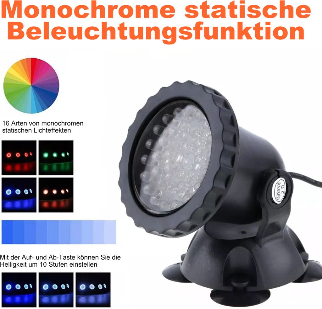 2 Lampe LED RGB Aquarium Unterwasser Tauch Pool Lampe Produktbild 14