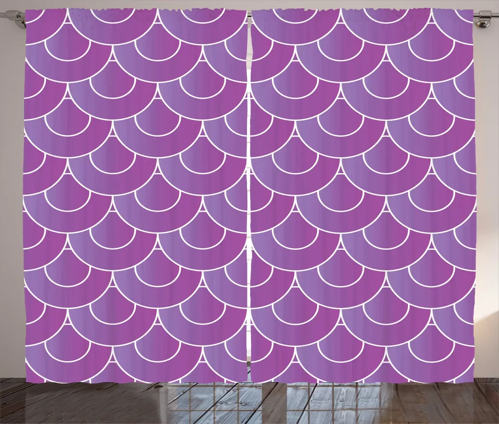 Rideaux de salon universels à boucles et crochets 280x225 cm Fuchsia