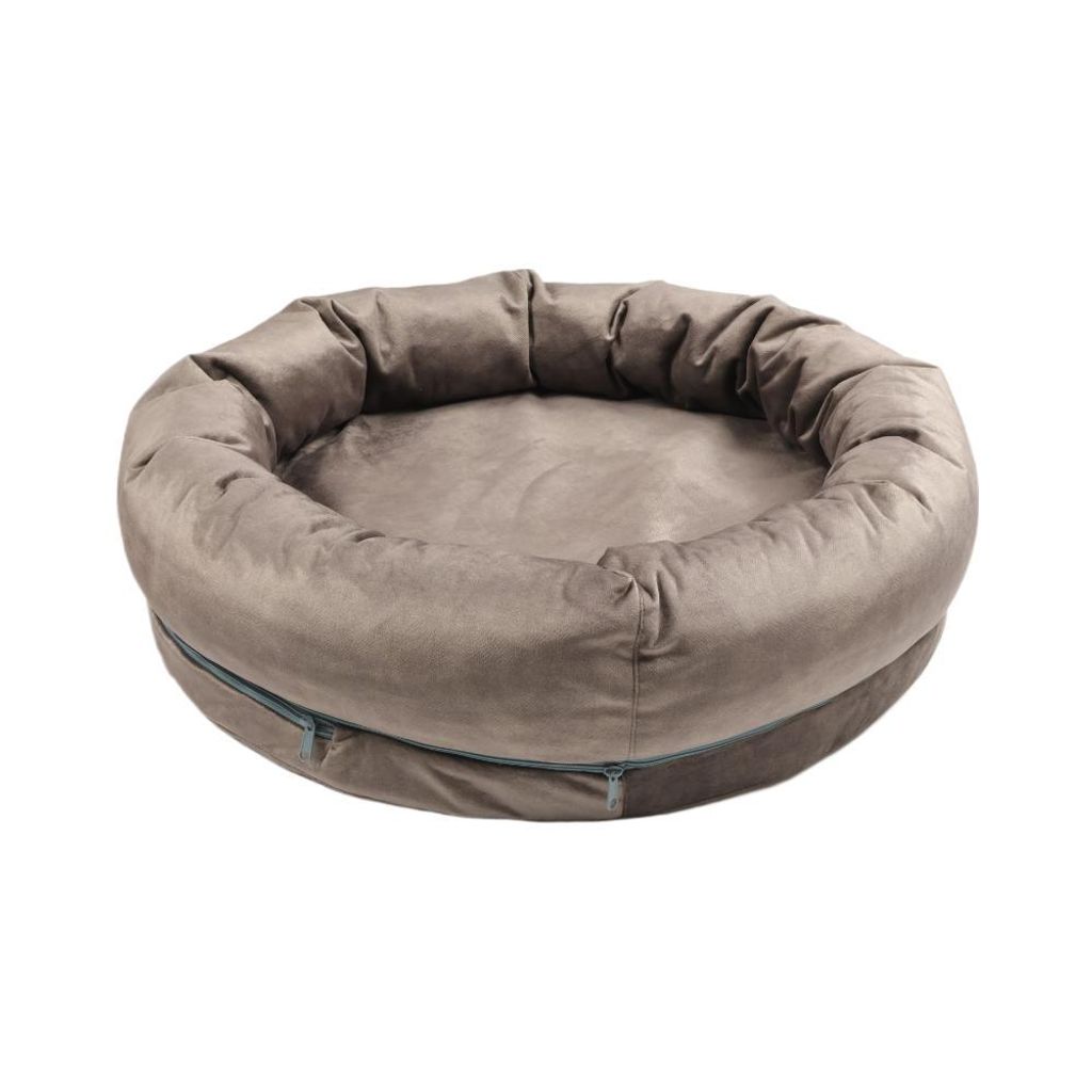 Haustierbett Soffy Ring 50x6 cm braun – Premium Komfortbett für Hunde & Katzen, 100 % Latex, rund, wasserabweisend, atmungsaktiv Letti Moderni