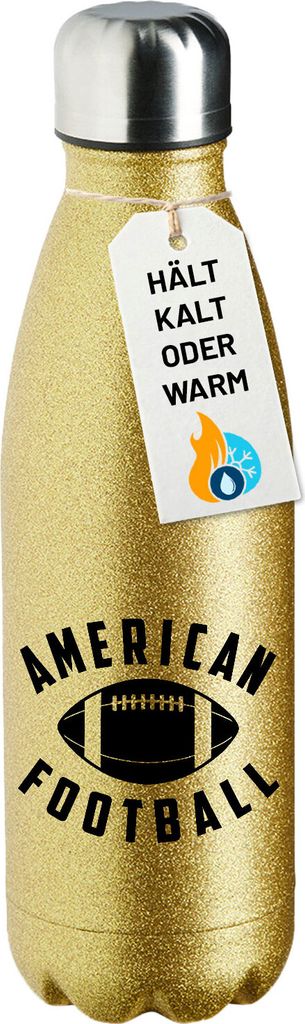 Huuraa Trinkflasche American Football Ball 500ml Gold Produktbild 