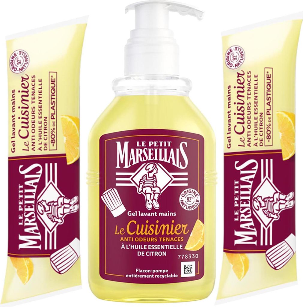 Le Petit Marseillais Flüssigseife Zitrone 300ml + 2x250ml – Frische Reinigung für die Küche