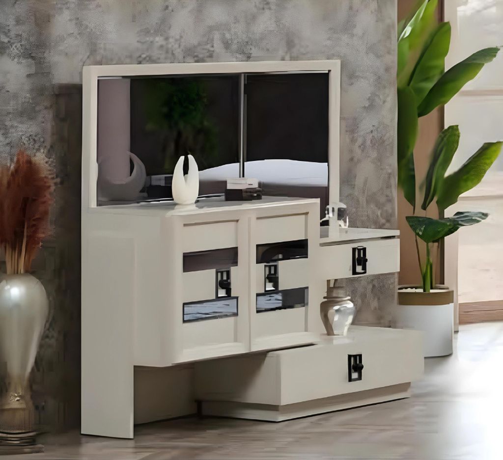 Modern Luxus Design Schlafzimmer Set 5tlg Holz Möbel Doppelbett Kleiderschrank