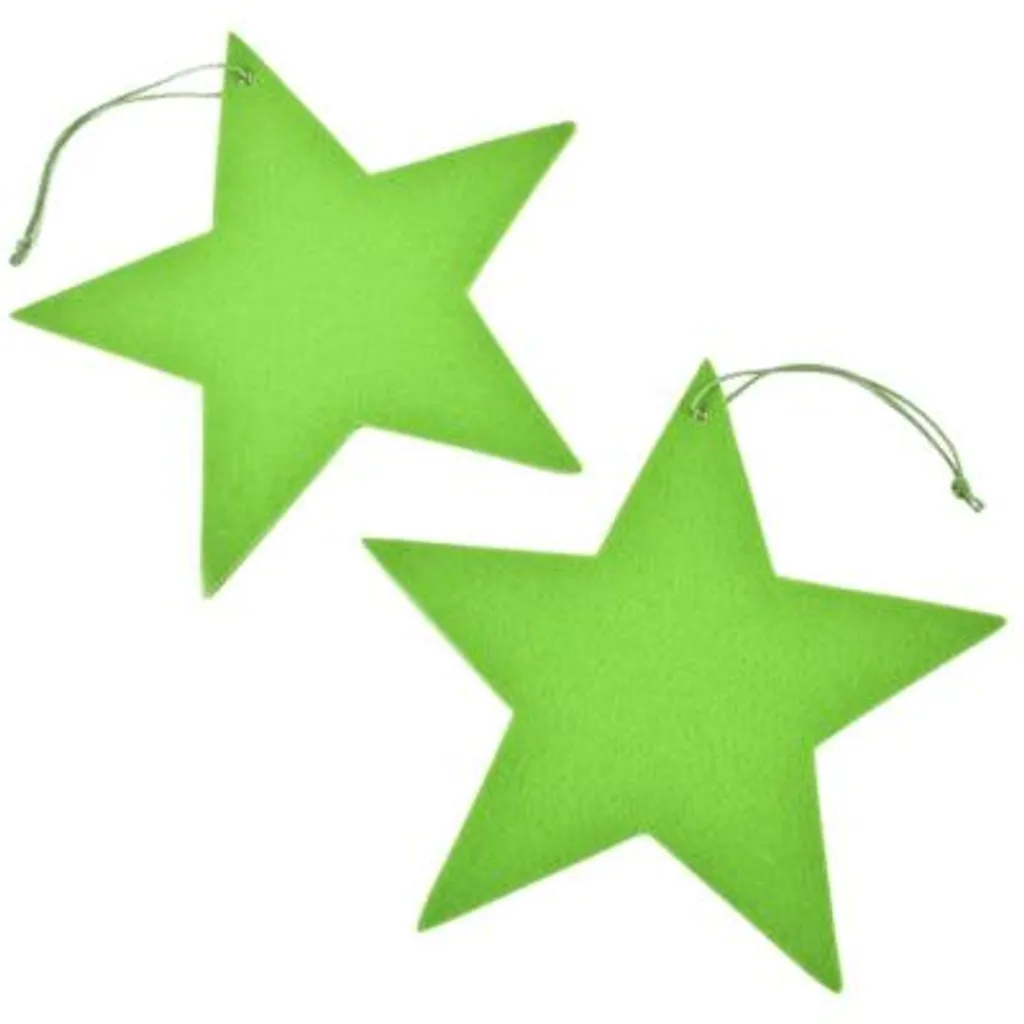 Étoiles décoratives en feutre vert de 30 cm - Suspensions artisanales x2