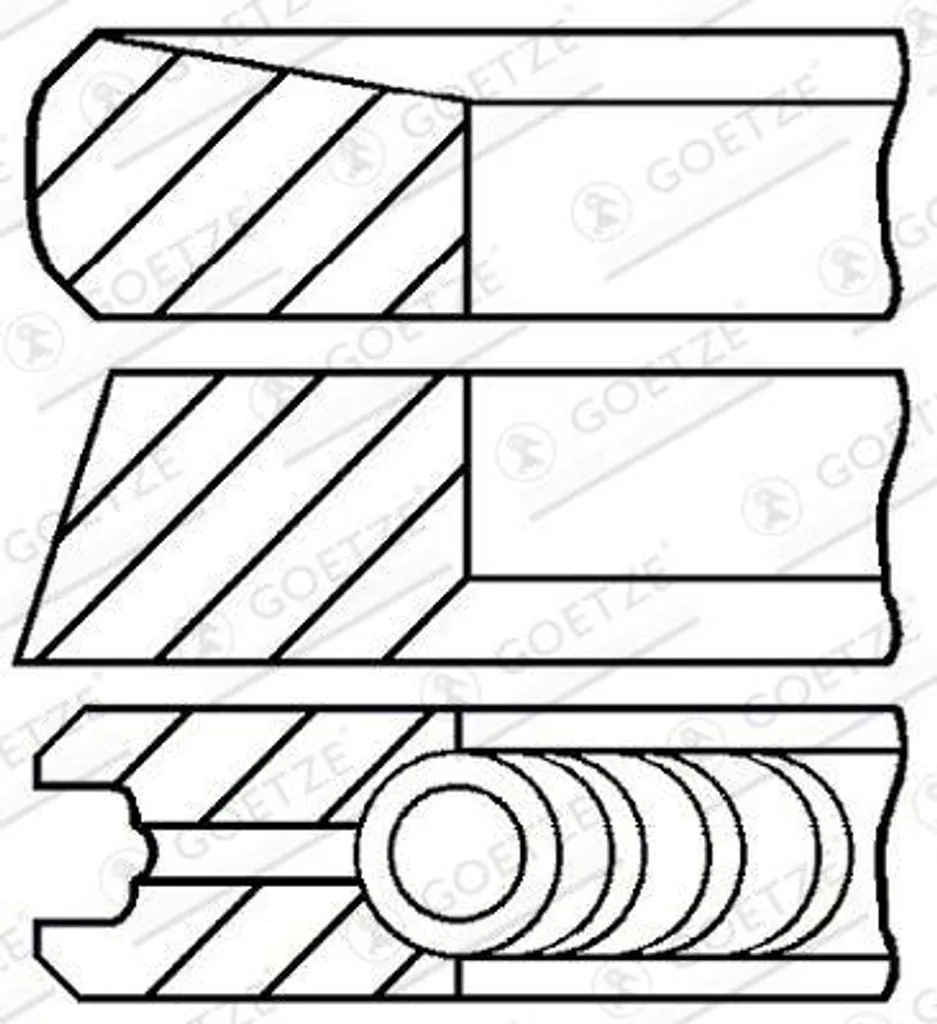 Segments de piston OE 4431147 Goetze 08-422000-00 étanchéité renforcée
