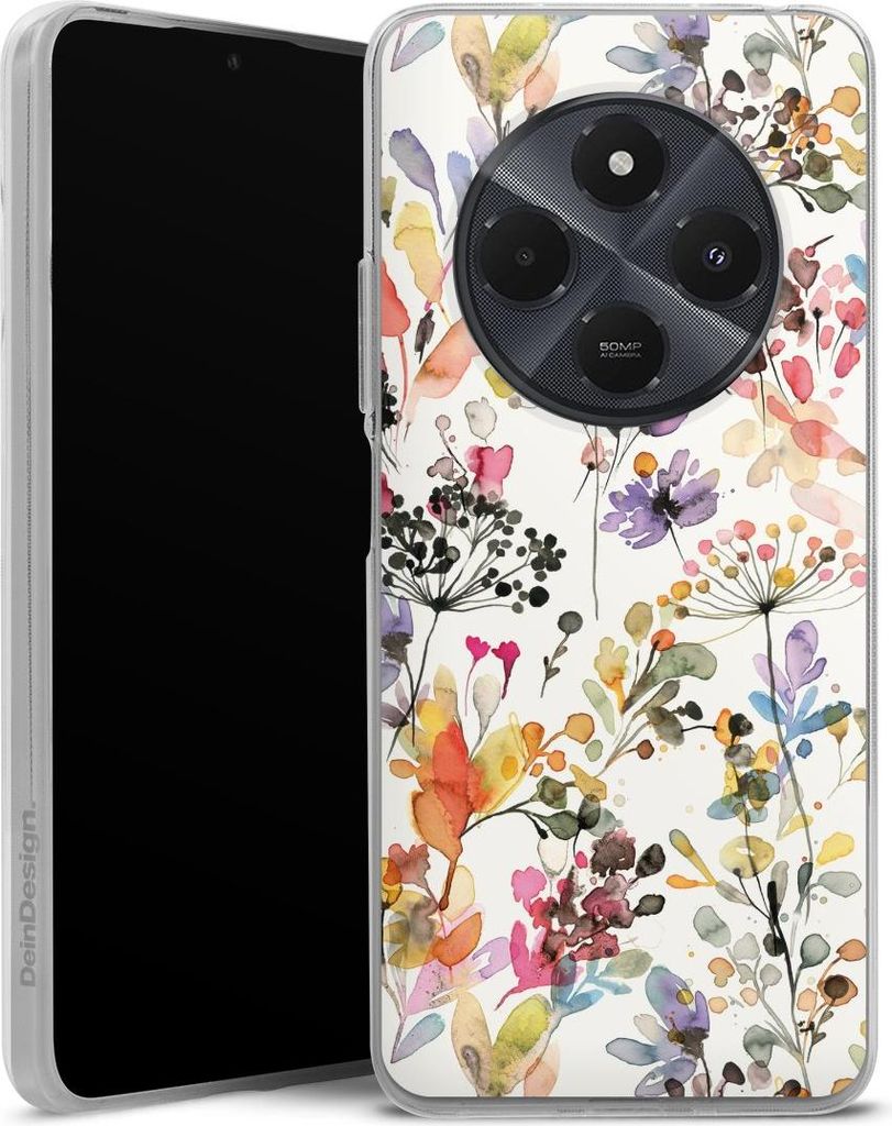DeinDesign Handyhülle für Xiaomi Redmi 14C Silikon Hülle Case Smartphone Schutzhülle Blume Muster Pastell