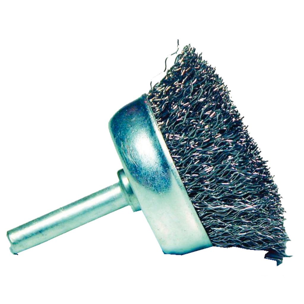 Osborn Drahtbürste für Bohrmaschine ø 50mm - Drahtbürstenaufsatz für schwer zugängliche Stellen - Topfbürste m. Schaft, gewellt