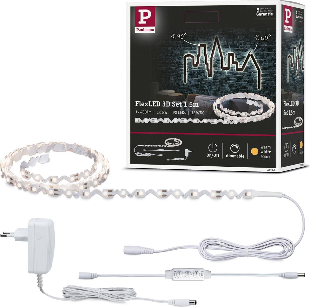 Paulmann FlexLED 3D Basisset 1,5m Warmweiß Produktbild 